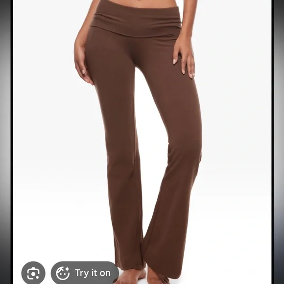 Foldover flared yoga pants - Picture 1 of 3